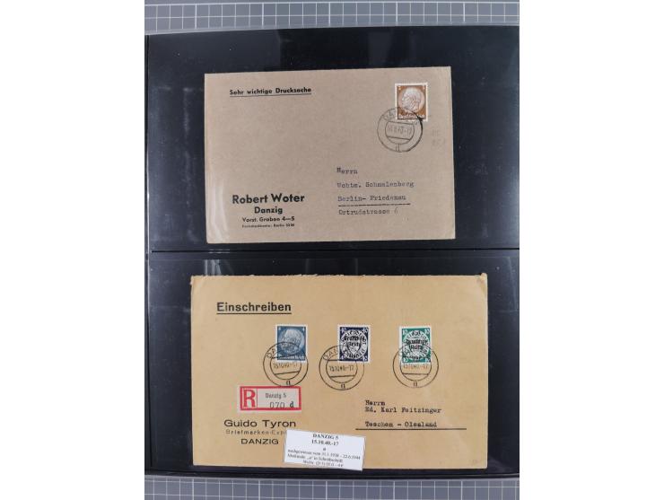 1880/1945, Postamt DANZIG: Interessante Sammlung mit über 200 Briefen, Karten und Einlieferungsscheinen etc., dabei auch etwa