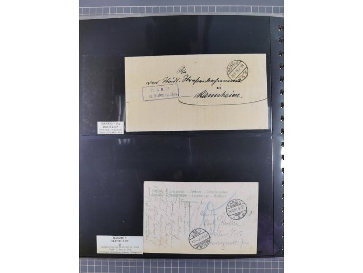 1880/1945, Postamt DANZIG: Interessante Sammlung mit über 200 Briefen, Karten und Einlieferungsscheinen etc., dabei auch etwa
