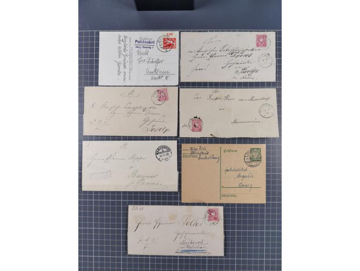 1880/1944(ca.), interessante Partie mit über 700 Briefen und Karten, dabei Vorphila, Brustschilde und Pfennig/Pfennige, außer