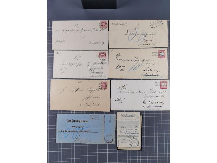 1880/1944(ca.), interessante Partie mit über 700 Briefen und Karten, dabei Vorphila, Brustschilde und Pfennig/Pfennige, außer