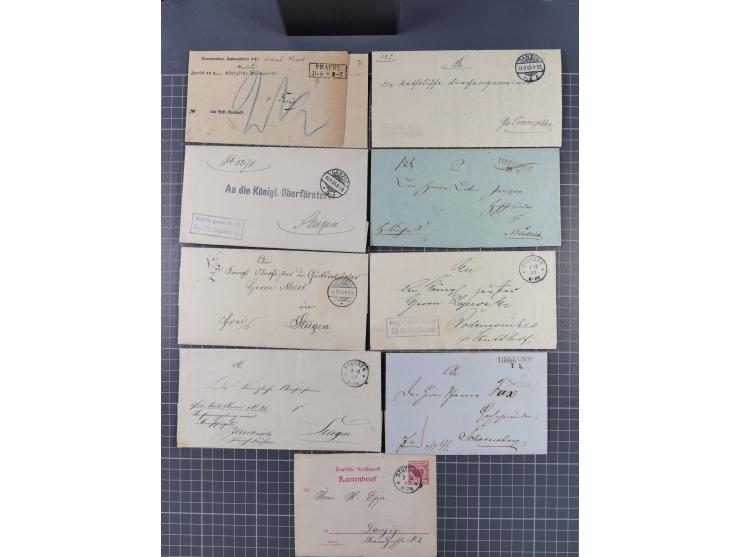 1880/1944(ca.), interessante Partie mit über 700 Briefen und Karten, dabei Vorphila, Brustschilde und Pfennig/Pfennige, außer