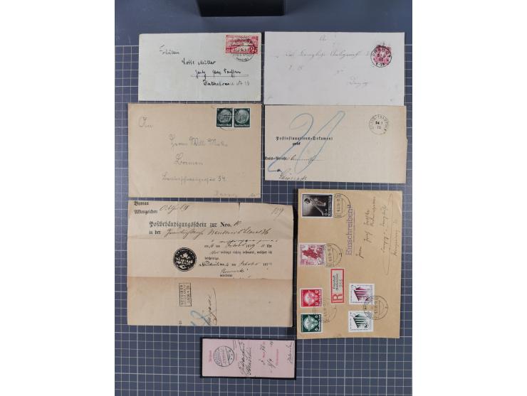 1880/1944(ca.), interessante Partie mit über 700 Briefen und Karten, dabei Vorphila, Brustschilde und Pfennig/Pfennige, außer