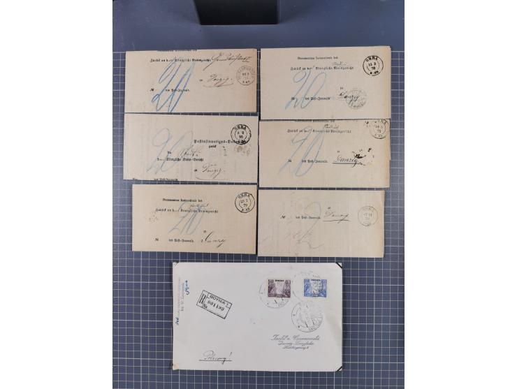 1880/1944(ca.), interessante Partie mit über 700 Briefen und Karten, dabei Vorphila, Brustschilde und Pfennig/Pfennige, außer