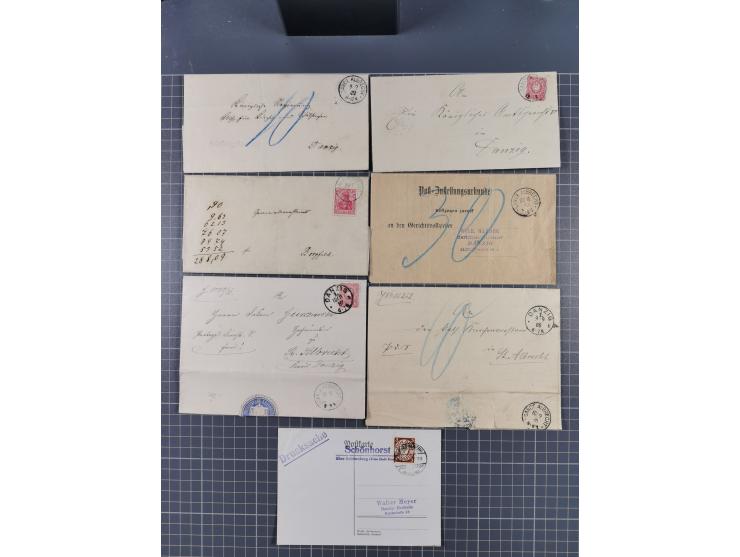 1880/1944(ca.), interessante Partie mit über 700 Briefen und Karten, dabei Vorphila, Brustschilde und Pfennig/Pfennige, außer