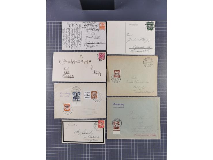 1880/1944(ca.), interessante Partie mit über 700 Briefen und Karten, dabei Vorphila, Brustschilde und Pfennig/Pfennige, außer