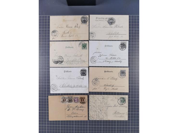 1880/1944(ca.), interessante Partie mit über 700 Briefen und Karten, dabei Vorphila, Brustschilde und Pfennig/Pfennige, außer