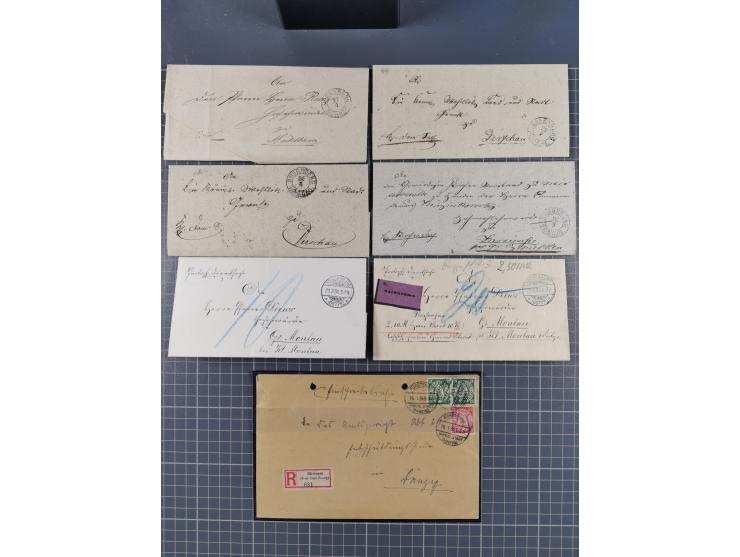1880/1944(ca.), interessante Partie mit über 700 Briefen und Karten, dabei Vorphila, Brustschilde und Pfennig/Pfennige, außer