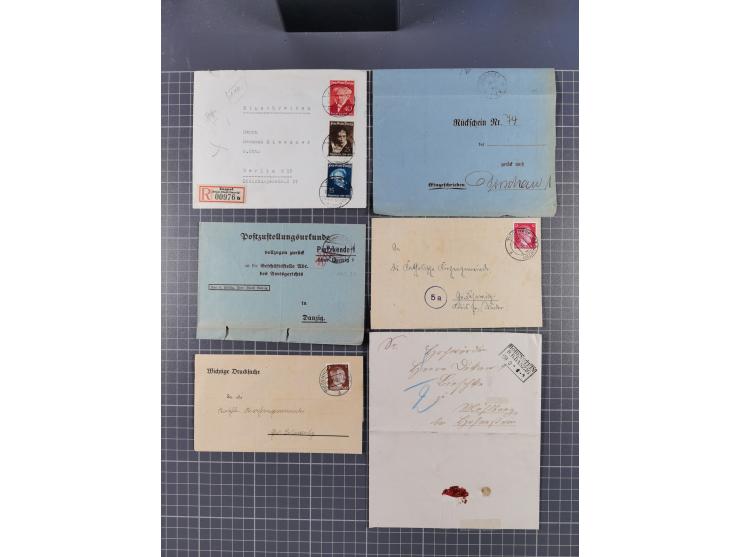 1880/1944(ca.), interessante Partie mit über 700 Briefen und Karten, dabei Vorphila, Brustschilde und Pfennig/Pfennige, außer