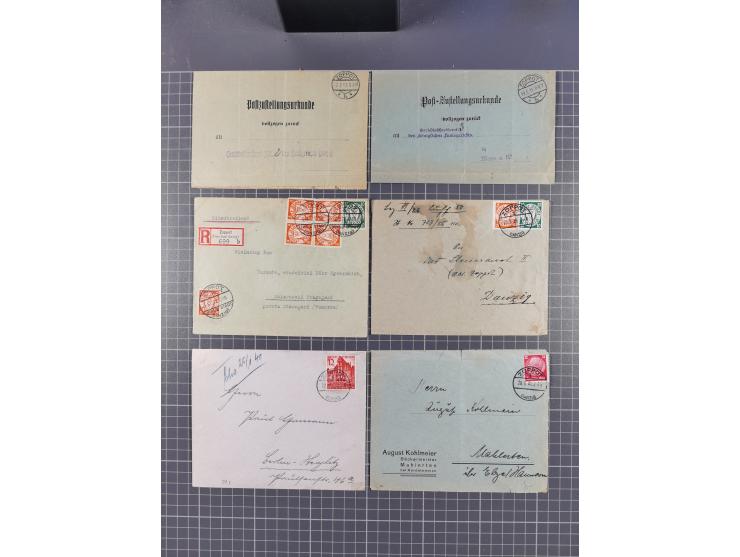 1880/1944(ca.), interessante Partie mit über 700 Briefen und Karten, dabei Vorphila, Brustschilde und Pfennig/Pfennige, außer