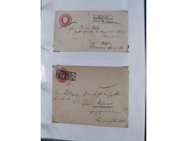 1856/70, kleine Stempel-Sammlung “Berlin” &nbsp;mit über 50 Briefe, GSU und markenlosen Briefen, meist klare Stempel