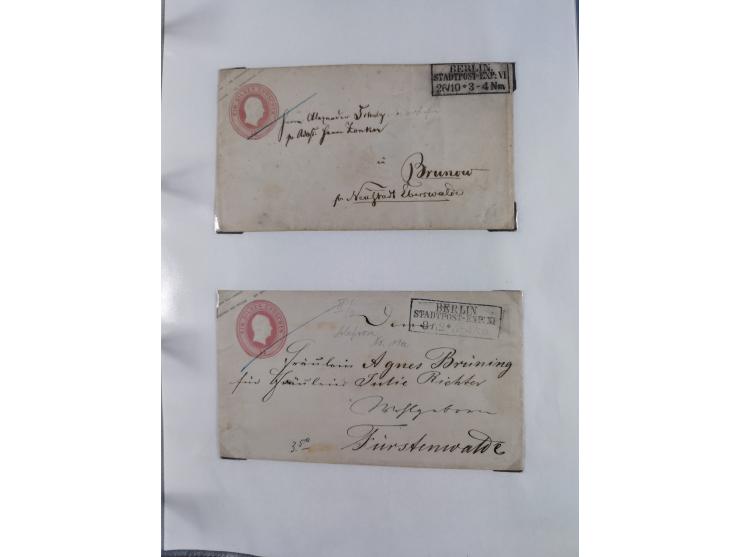 1856/70, kleine Stempel-Sammlung “Berlin” &nbsp;mit über 50 Briefe, GSU und markenlosen Briefen, meist klare Stempel