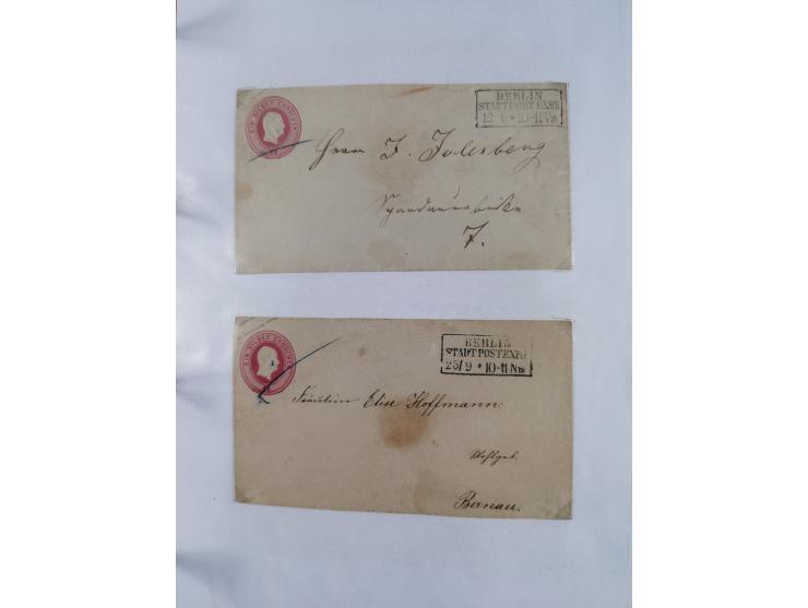 1856/70, kleine Stempel-Sammlung “Berlin” &nbsp;mit über 50 Briefe, GSU und markenlosen Briefen, meist klare Stempel