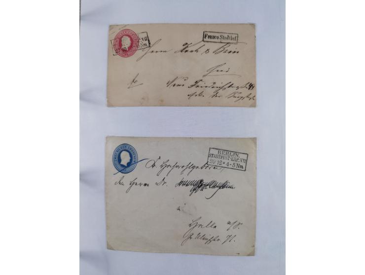 1856/70, kleine Stempel-Sammlung “Berlin” &nbsp;mit über 50 Briefe, GSU und markenlosen Briefen, meist klare Stempel
