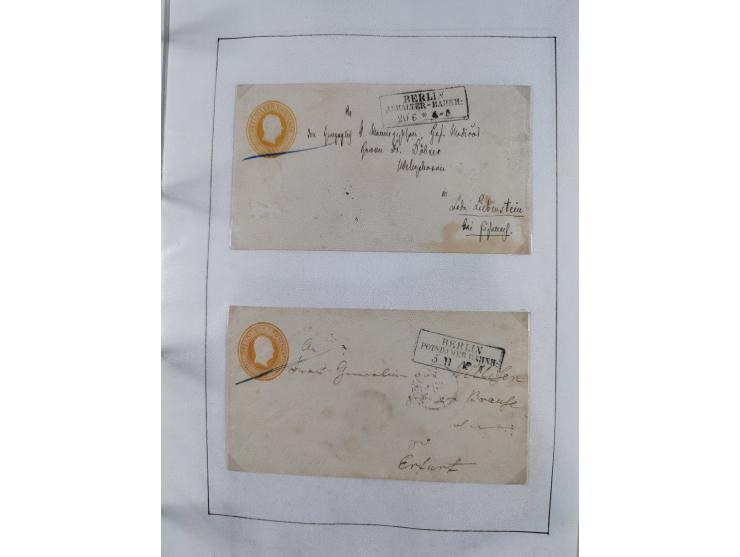 1856/70, kleine Stempel-Sammlung “Berlin” &nbsp;mit über 50 Briefe, GSU und markenlosen Briefen, meist klare Stempel