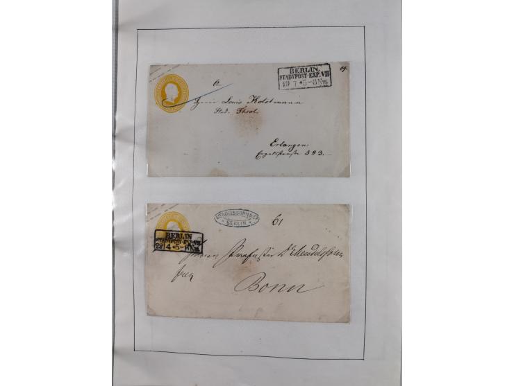 1856/70, kleine Stempel-Sammlung “Berlin” &nbsp;mit über 50 Briefe, GSU und markenlosen Briefen, meist klare Stempel