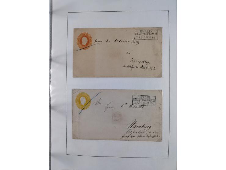 1856/70, kleine Stempel-Sammlung “Berlin” &nbsp;mit über 50 Briefe, GSU und markenlosen Briefen, meist klare Stempel