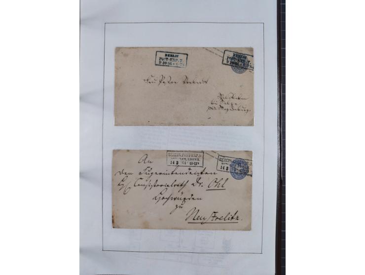 1856/70, kleine Stempel-Sammlung “Berlin” &nbsp;mit über 50 Briefe, GSU und markenlosen Briefen, meist klare Stempel