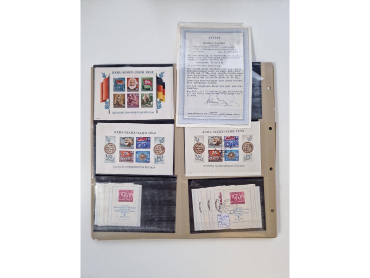 1923/60, umfangreicher ungebraucht/postfrischer und gestempelter Händler-Bestand ab Weimar bis Bund/Berlin und DDR mit besser