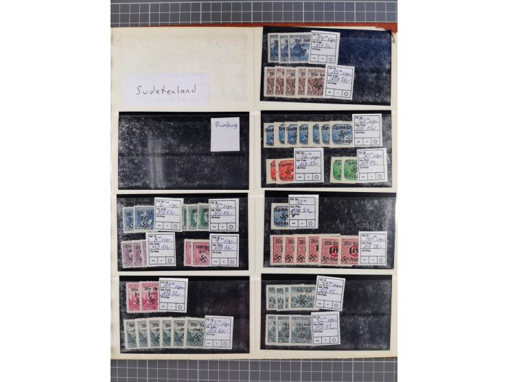 1939/45, ungebrauchter/postfrischer und gestempelter Bestand mit Lagerbuch, Teilsammlungen und Steckkarten. Dabei Sudetenland