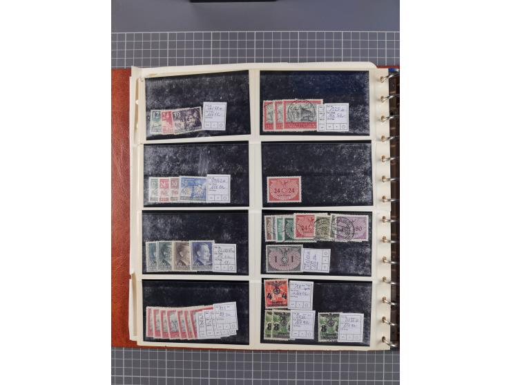 1939/45, ungebrauchter/postfrischer und gestempelter Bestand mit Lagerbuch, Teilsammlungen und Steckkarten. Dabei Sudetenland