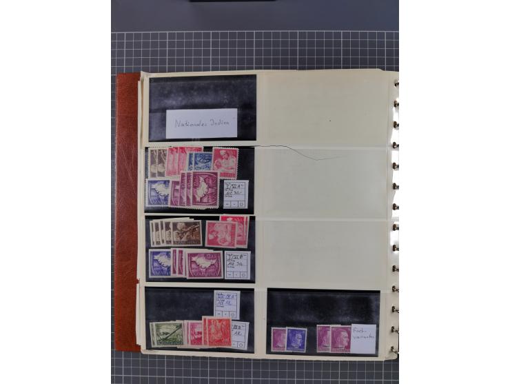1939/45, ungebrauchter/postfrischer und gestempelter Bestand mit Lagerbuch, Teilsammlungen und Steckkarten. Dabei Sudetenland