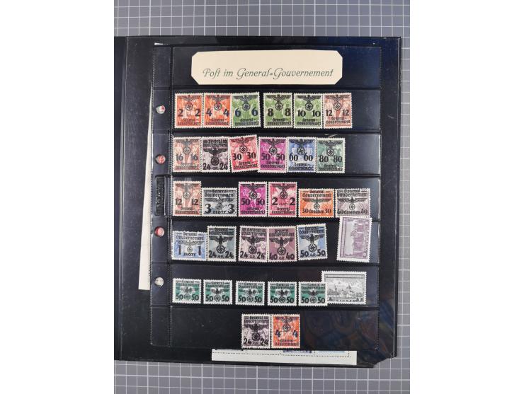 1939/45, ungebrauchter/postfrischer und gestempelter Bestand mit Lagerbuch, Teilsammlungen und Steckkarten. Dabei Sudetenland