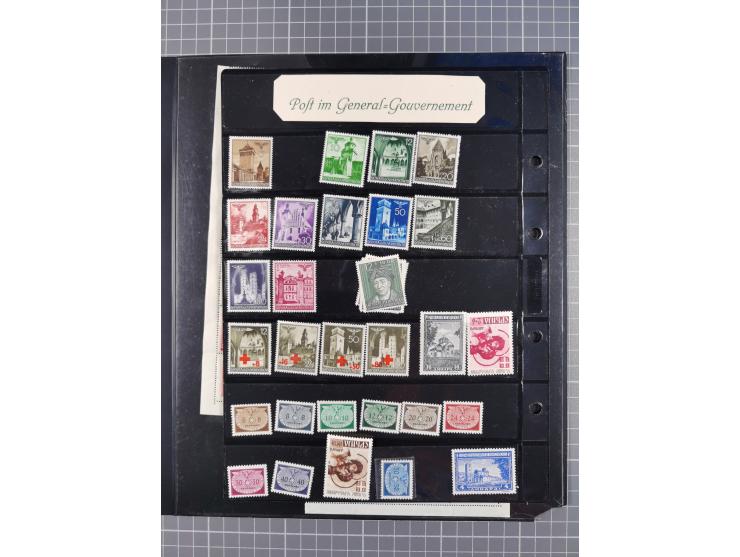 1939/45, ungebrauchter/postfrischer und gestempelter Bestand mit Lagerbuch, Teilsammlungen und Steckkarten. Dabei Sudetenland