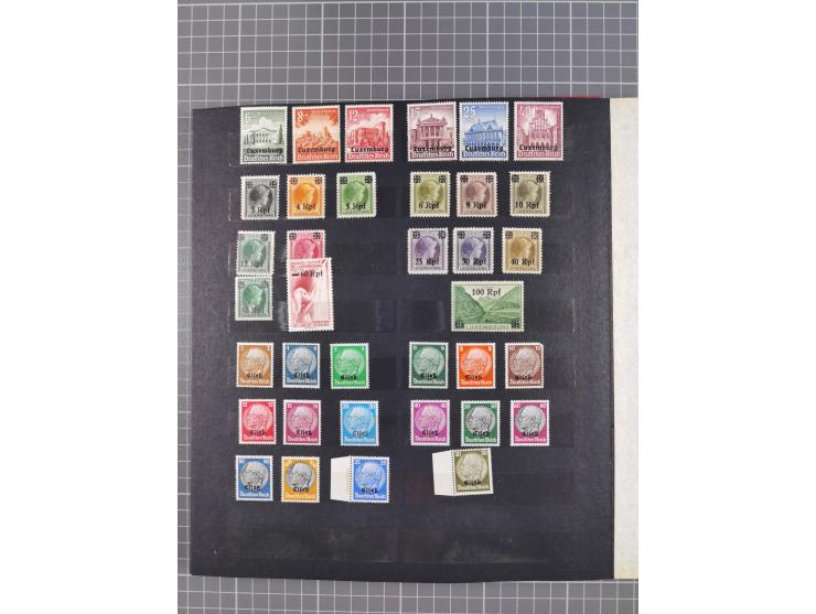 1939/45, ungebrauchter/postfrischer und gestempelter Bestand mit Lagerbuch, Teilsammlungen und Steckkarten. Dabei Sudetenland