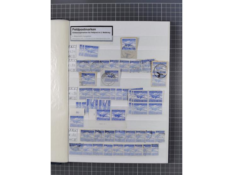 1939/45, ungebrauchter/postfrischer und gestempelter Bestand mit Lagerbuch, Teilsammlungen und Steckkarten. Dabei Sudetenland