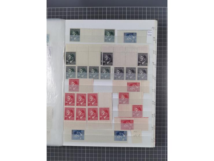 1939/45, ungebrauchter/postfrischer und gestempelter Bestand mit Lagerbuch, Teilsammlungen und Steckkarten. Dabei Sudetenland