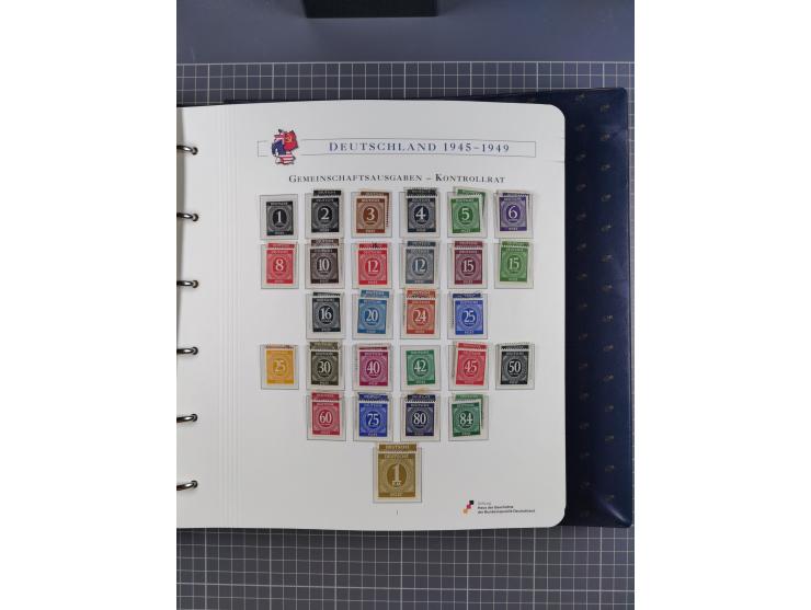 1940/2014(ca.), vorwiegend postfrische Sammlungen, dabei Französische Zone inkl. Mi.-Nr. 46II postfrisch, Bizone Mi.-Nr. 52-6