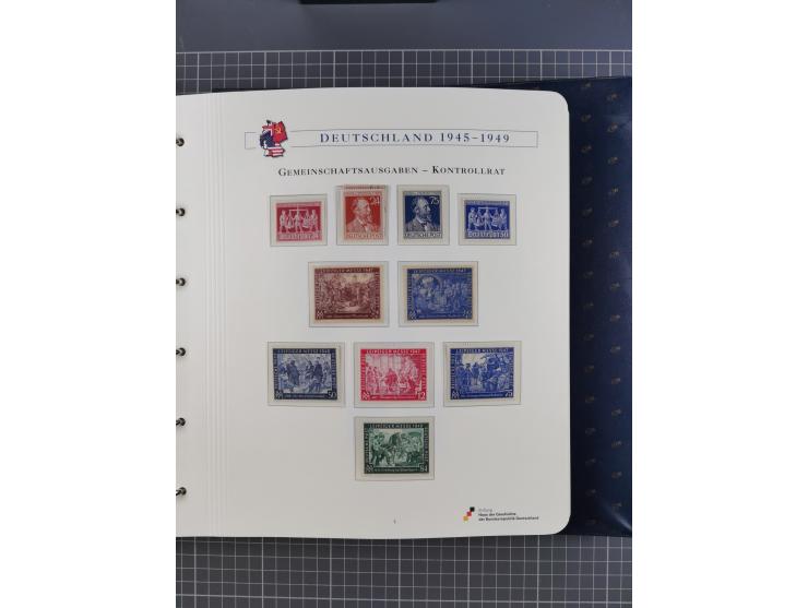 1940/2014(ca.), vorwiegend postfrische Sammlungen, dabei Französische Zone inkl. Mi.-Nr. 46II postfrisch, Bizone Mi.-Nr. 52-6