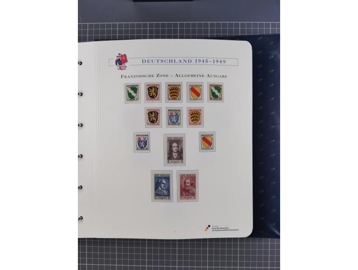 1940/2014(ca.), vorwiegend postfrische Sammlungen, dabei Französische Zone inkl. Mi.-Nr. 46II postfrisch, Bizone Mi.-Nr. 52-6