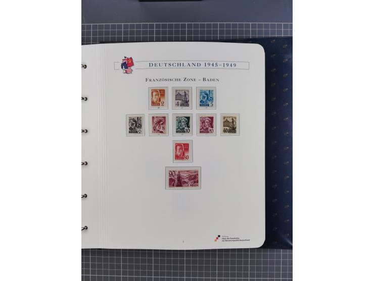 1940/2014(ca.), vorwiegend postfrische Sammlungen, dabei Französische Zone inkl. Mi.-Nr. 46II postfrisch, Bizone Mi.-Nr. 52-6