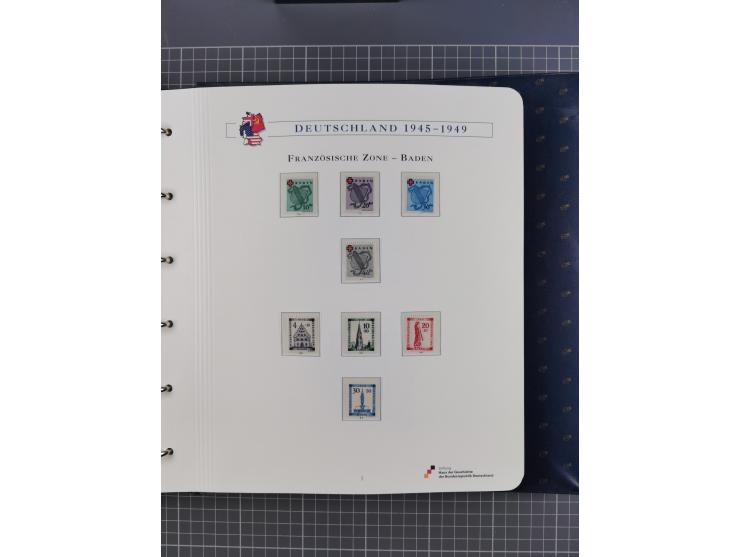 1940/2014(ca.), vorwiegend postfrische Sammlungen, dabei Französische Zone inkl. Mi.-Nr. 46II postfrisch, Bizone Mi.-Nr. 52-6