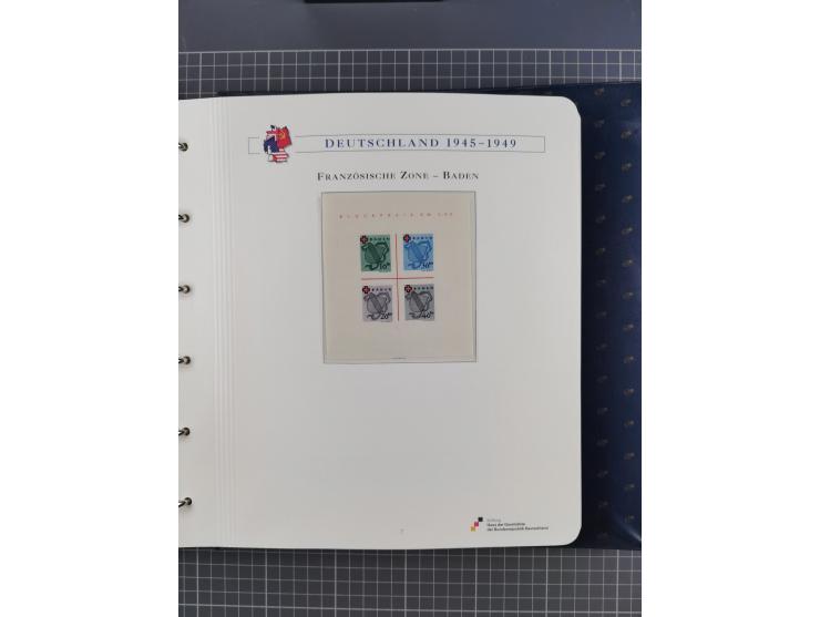 1940/2014(ca.), vorwiegend postfrische Sammlungen, dabei Französische Zone inkl. Mi.-Nr. 46II postfrisch, Bizone Mi.-Nr. 52-6