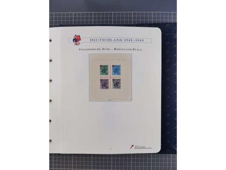 1940/2014(ca.), vorwiegend postfrische Sammlungen, dabei Französische Zone inkl. Mi.-Nr. 46II postfrisch, Bizone Mi.-Nr. 52-6