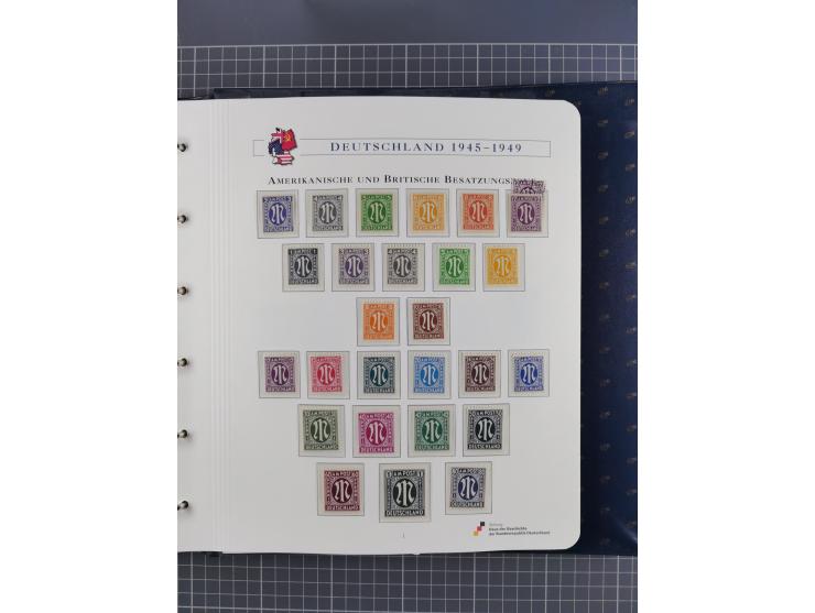 1940/2014(ca.), vorwiegend postfrische Sammlungen, dabei Französische Zone inkl. Mi.-Nr. 46II postfrisch, Bizone Mi.-Nr. 52-6