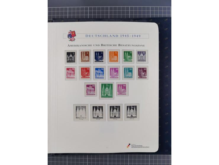 1940/2014(ca.), vorwiegend postfrische Sammlungen, dabei Französische Zone inkl. Mi.-Nr. 46II postfrisch, Bizone Mi.-Nr. 52-6