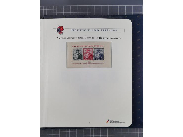 1940/2014(ca.), vorwiegend postfrische Sammlungen, dabei Französische Zone inkl. Mi.-Nr. 46II postfrisch, Bizone Mi.-Nr. 52-6