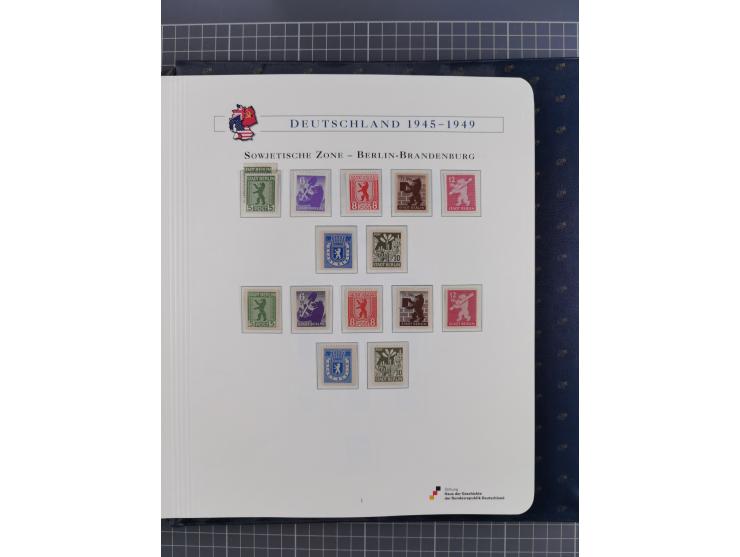 1940/2014(ca.), vorwiegend postfrische Sammlungen, dabei Französische Zone inkl. Mi.-Nr. 46II postfrisch, Bizone Mi.-Nr. 52-6