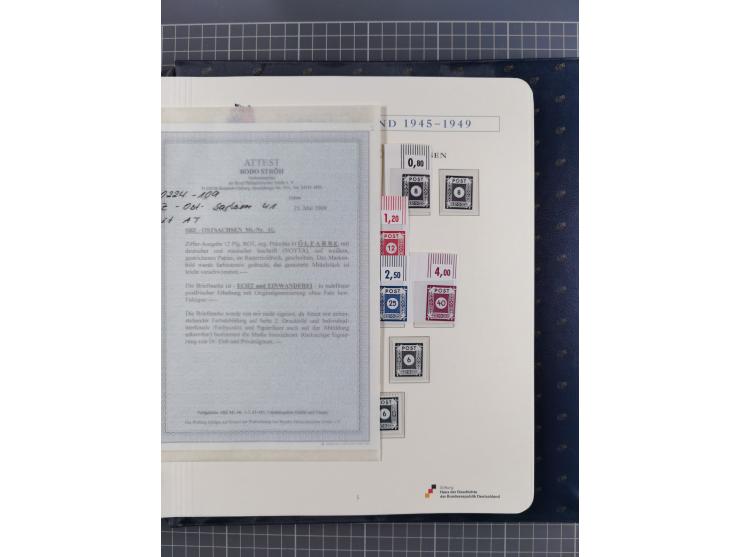 1940/2014(ca.), vorwiegend postfrische Sammlungen, dabei Französische Zone inkl. Mi.-Nr. 46II postfrisch, Bizone Mi.-Nr. 52-6