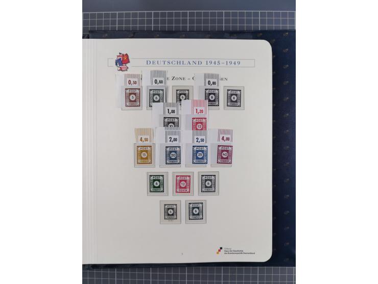 1940/2014(ca.), vorwiegend postfrische Sammlungen, dabei Französische Zone inkl. Mi.-Nr. 46II postfrisch, Bizone Mi.-Nr. 52-6