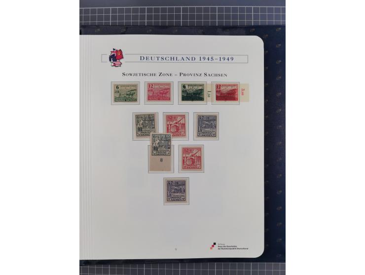 1940/2014(ca.), vorwiegend postfrische Sammlungen, dabei Französische Zone inkl. Mi.-Nr. 46II postfrisch, Bizone Mi.-Nr. 52-6