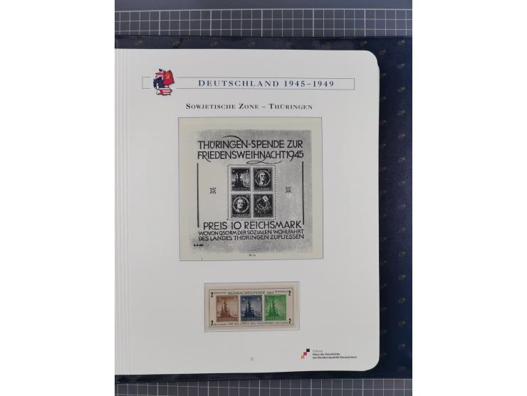 1940/2014(ca.), vorwiegend postfrische Sammlungen, dabei Französische Zone inkl. Mi.-Nr. 46II postfrisch, Bizone Mi.-Nr. 52-6