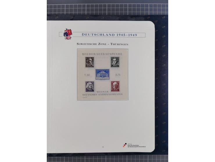 1940/2014(ca.), vorwiegend postfrische Sammlungen, dabei Französische Zone inkl. Mi.-Nr. 46II postfrisch, Bizone Mi.-Nr. 52-6