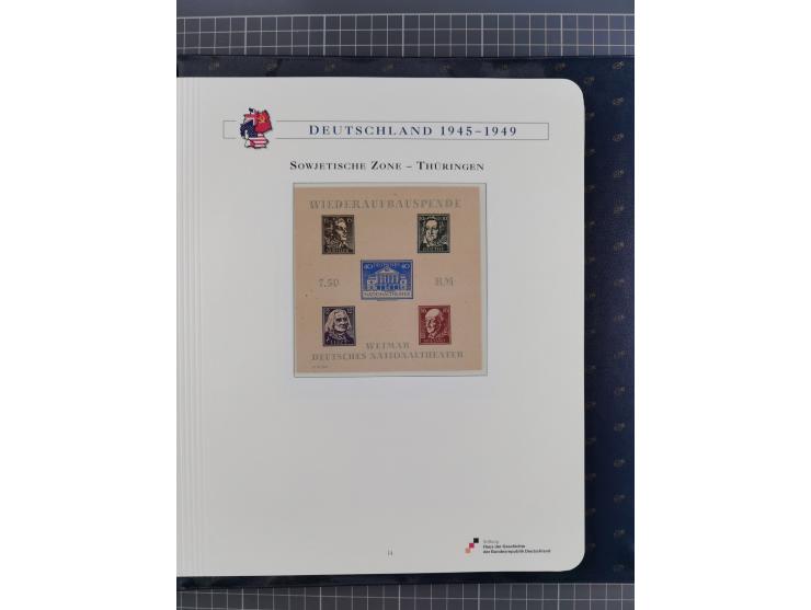 1940/2014(ca.), vorwiegend postfrische Sammlungen, dabei Französische Zone inkl. Mi.-Nr. 46II postfrisch, Bizone Mi.-Nr. 52-6