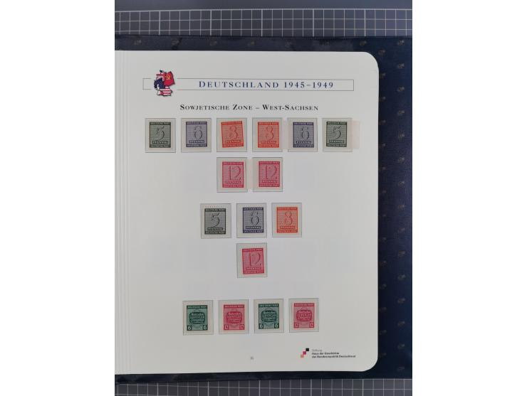 1940/2014(ca.), vorwiegend postfrische Sammlungen, dabei Französische Zone inkl. Mi.-Nr. 46II postfrisch, Bizone Mi.-Nr. 52-6