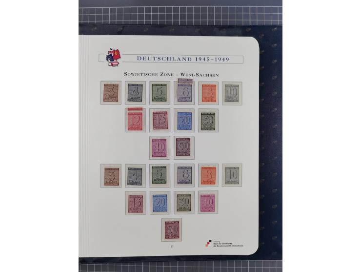 1940/2014(ca.), vorwiegend postfrische Sammlungen, dabei Französische Zone inkl. Mi.-Nr. 46II postfrisch, Bizone Mi.-Nr. 52-6