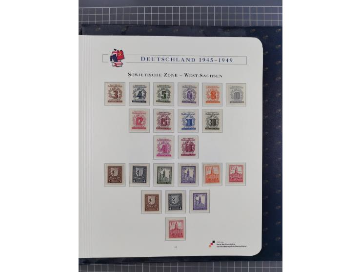 1940/2014(ca.), vorwiegend postfrische Sammlungen, dabei Französische Zone inkl. Mi.-Nr. 46II postfrisch, Bizone Mi.-Nr. 52-6